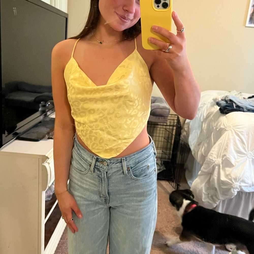 Yellow bandanna top. Ties in the back size small.